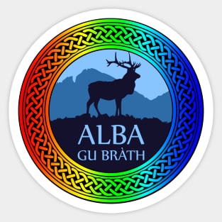 Alba Gu Brath Rainbow Knot Sticker